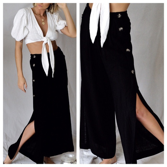 Pants - Flyaway Black Wide Leg Pant